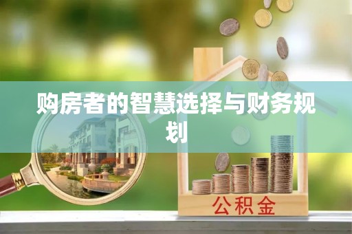 惠济购房者的智慧选择与财务规划