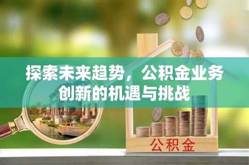 惠济探索未来趋势，公积金业务创新的机遇与挑战