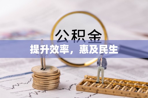 惠济提升效率，惠及民生