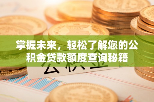 惠济掌握未来，轻松了解您的公积金贷款额度查询秘籍