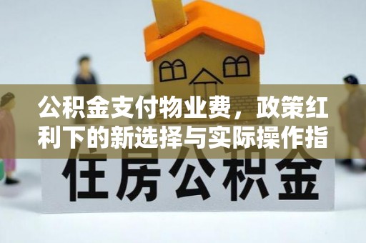 惠济公积金支付物业费，政策红利下的新选择与实际操作指南