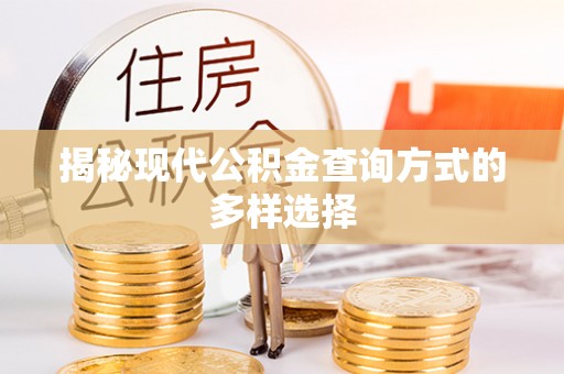 惠济揭秘现代公积金查询方式的多样选择