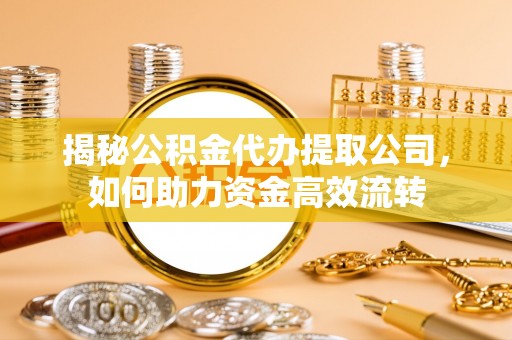 惠济揭秘公积金代办提取公司，如何助力资金高效流转
